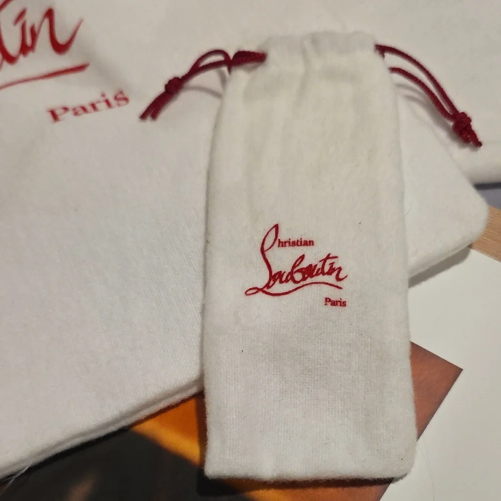 Christian Louboutin White Dust Bags with Red Logo